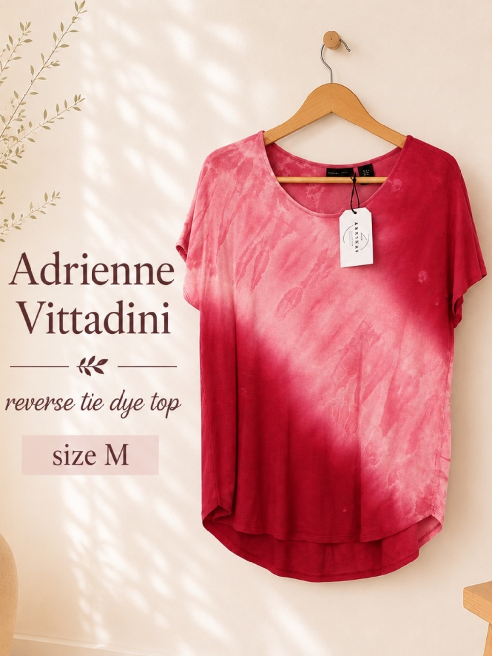 Reverse Tie Dye Adrienne Vittadini Top Size M